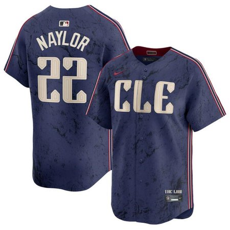Men's Cleveland Guardians #22 Josh Naylor Navy 2024 City Connect Limited Stitched Baseball Jersey Men's Cleveland Guardians #22 Josh Naylor Navy 2024 City Connect Limited Stitched Baseball Jersey